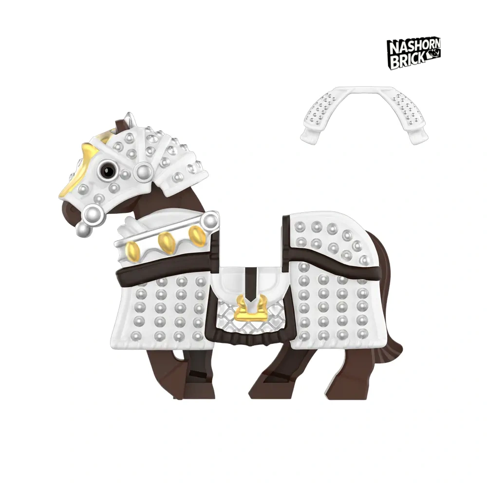 Plain White Banner Horse For Minifigur - Mount