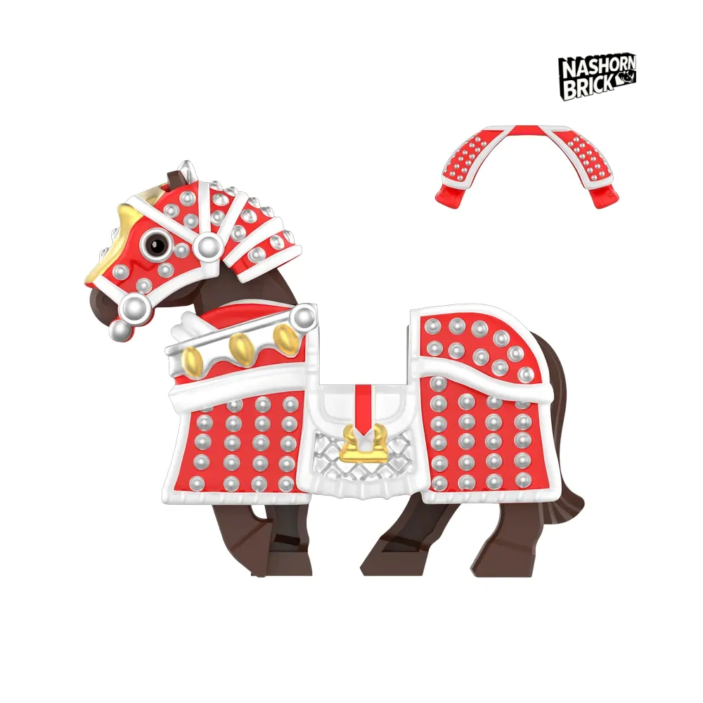 Bordered Red Banner Horse For Minifigur - Mount