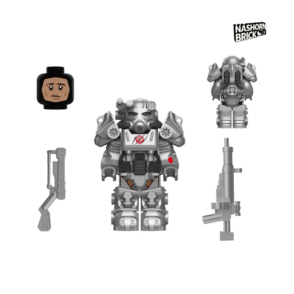 T60 Power Armor Minifigur mit Standfuß - Fallout