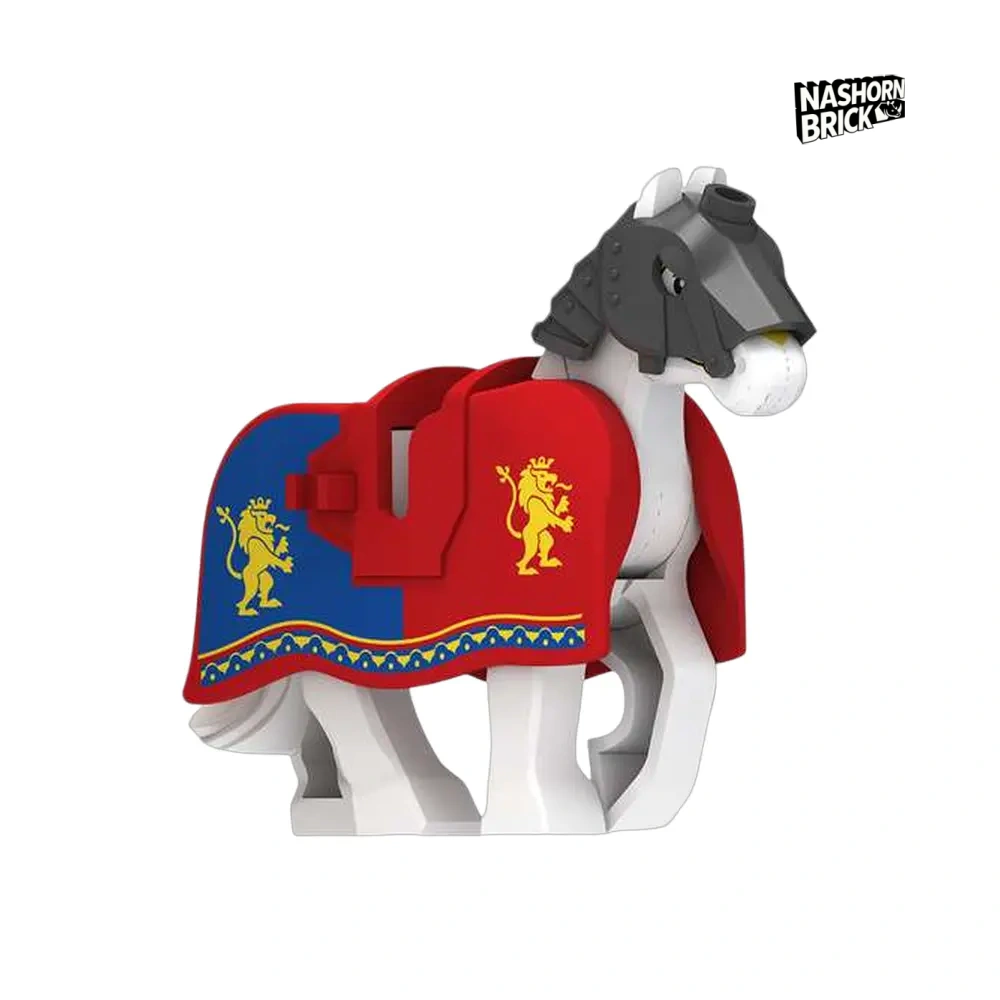 Medieval Red Lion War Horse Minifigur - Mount