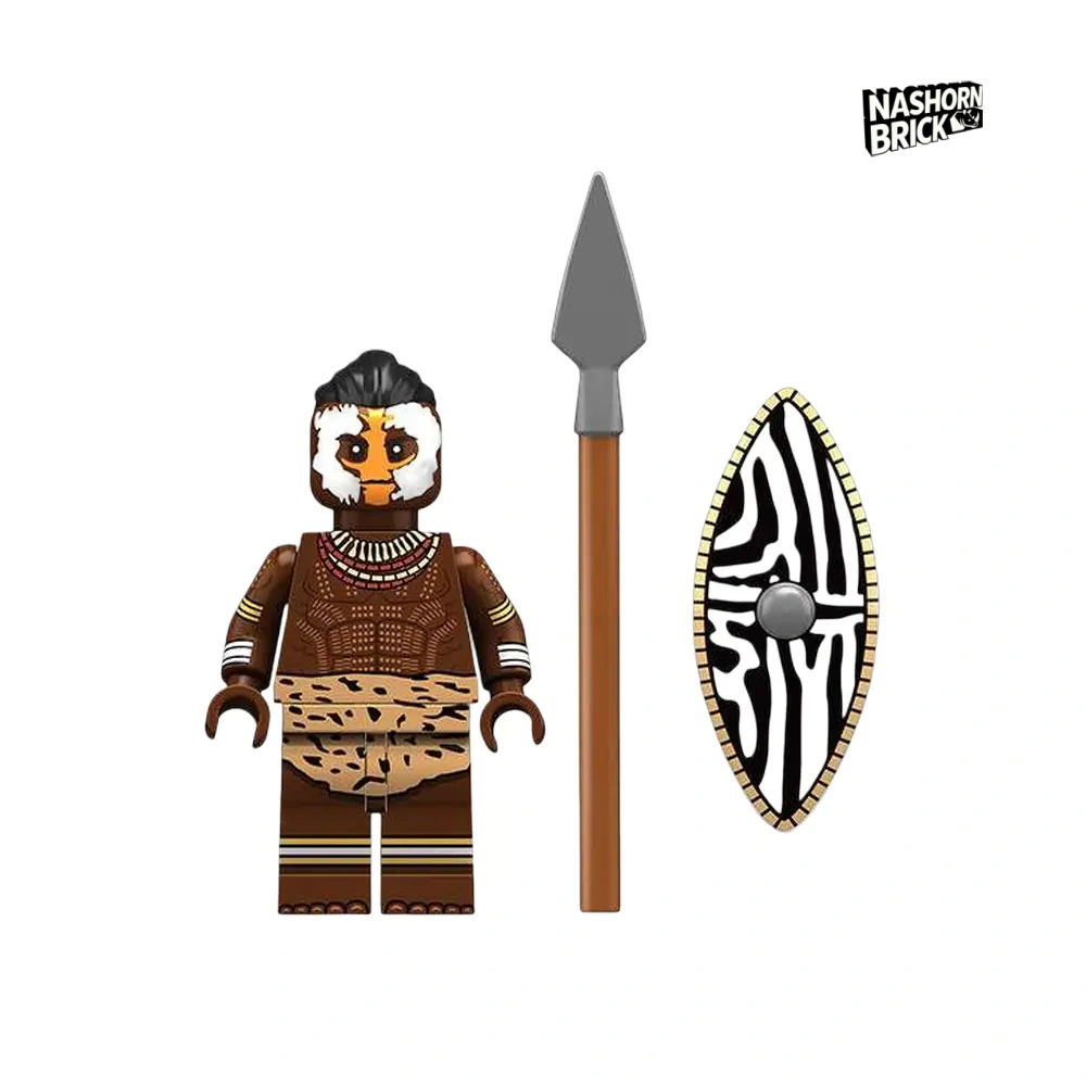 Medieval Egypt Nubian Tribal Warrior Minifigur - Egypt