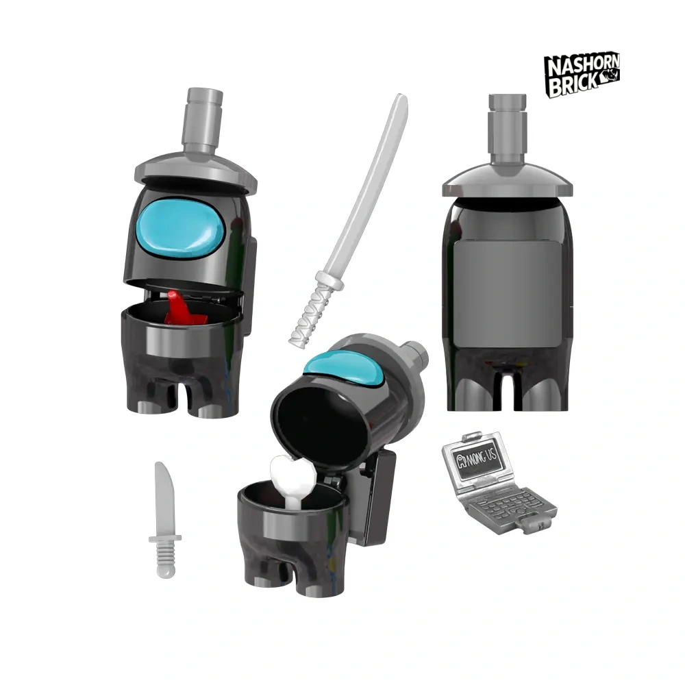 Black Character Minifigur - Among Us