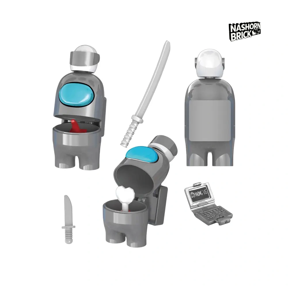 Grey Character Minifigur - Among Us