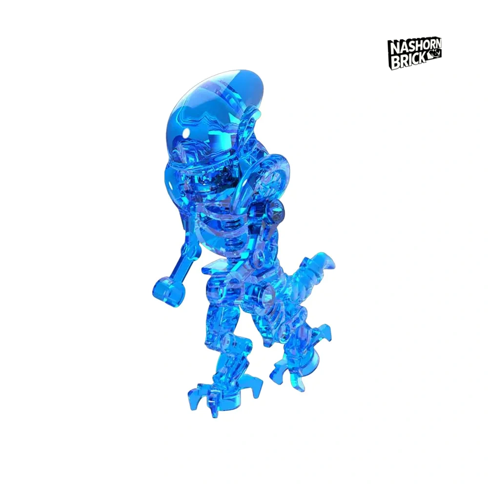 Transparent Blue Xenomorph Skull Minifigur - Aliens