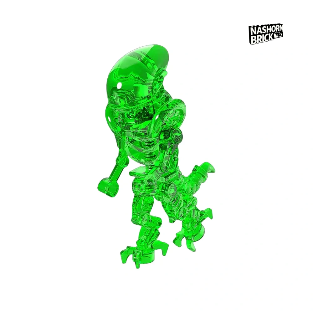 Transparent Green Xenomorph Skull Minifigur - Aliens
