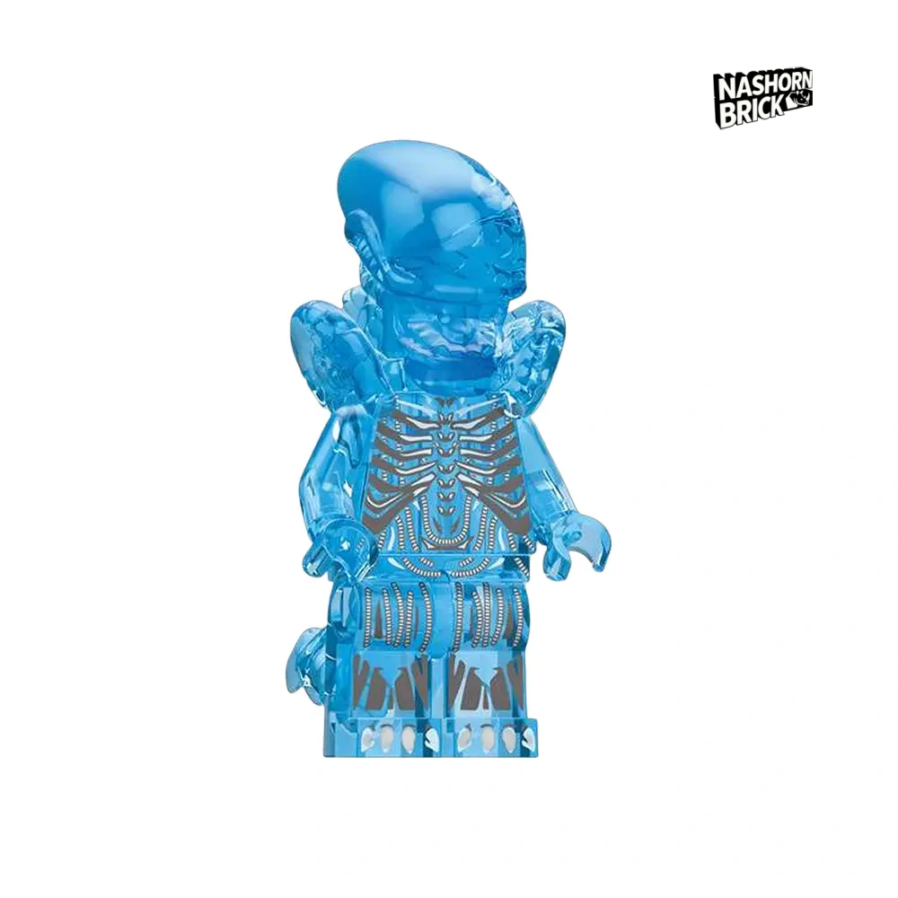 Transparent Blue Xenomorph Minifigur - Aliens