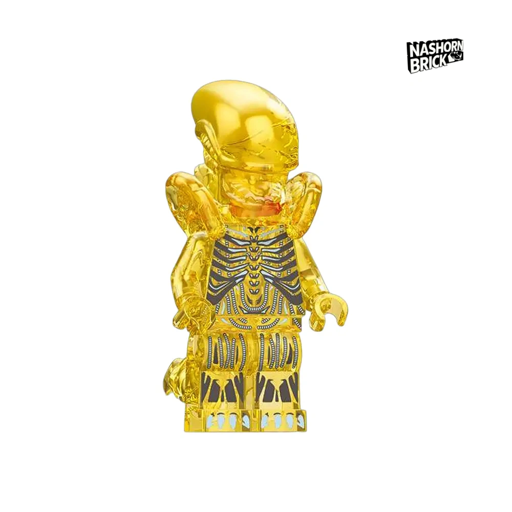 Transparent Yellow Xenomorph Minifigur - Aliens