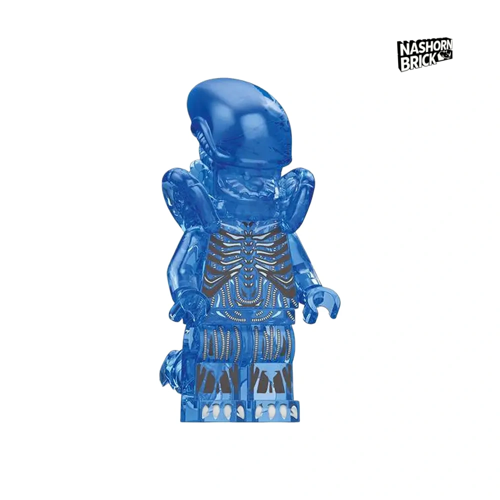 Transparent Blue Xenomorph Custom-Minifigur - Aliens