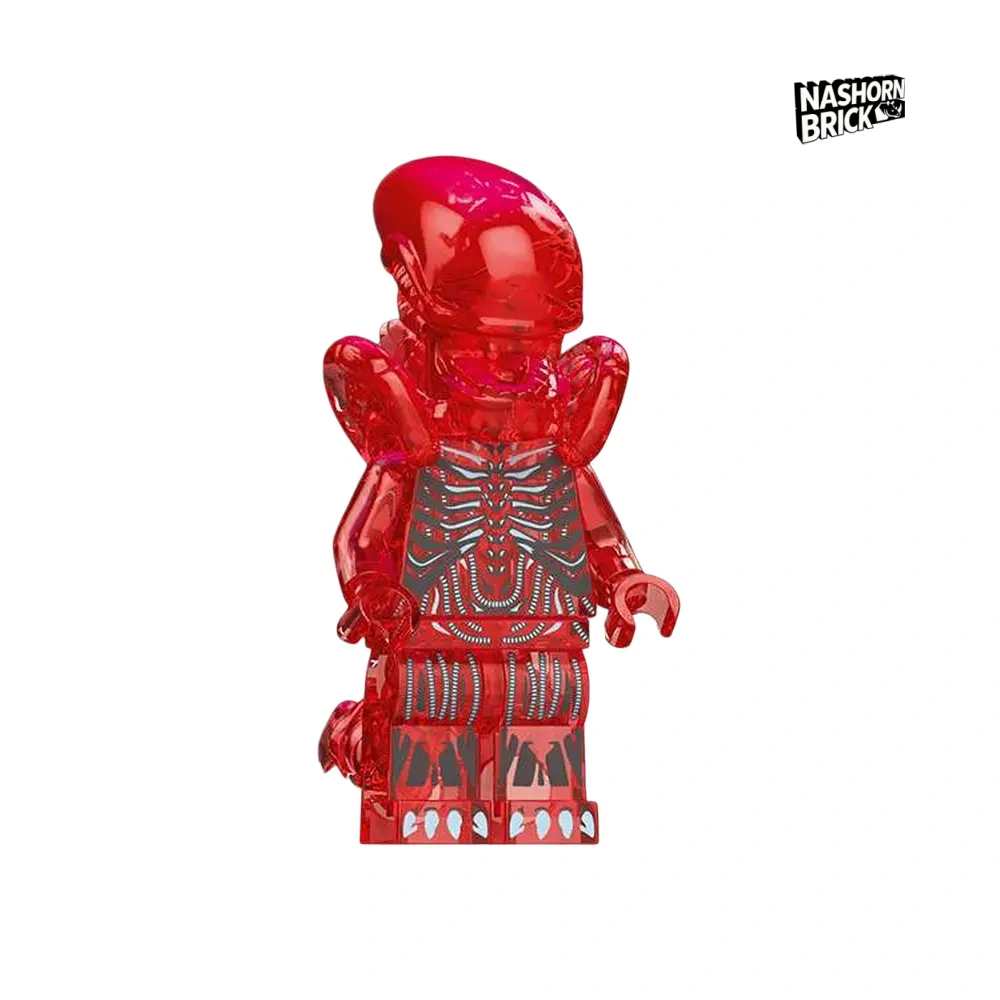 Transparent Red Xenomorph Minifigur - Aliens