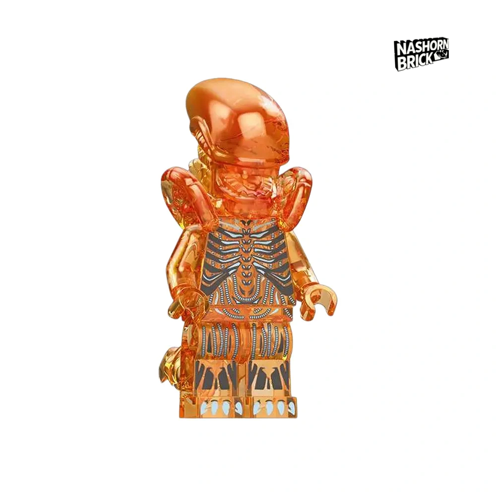 Transparent Orange Xenomorph Minifigur - Aliens