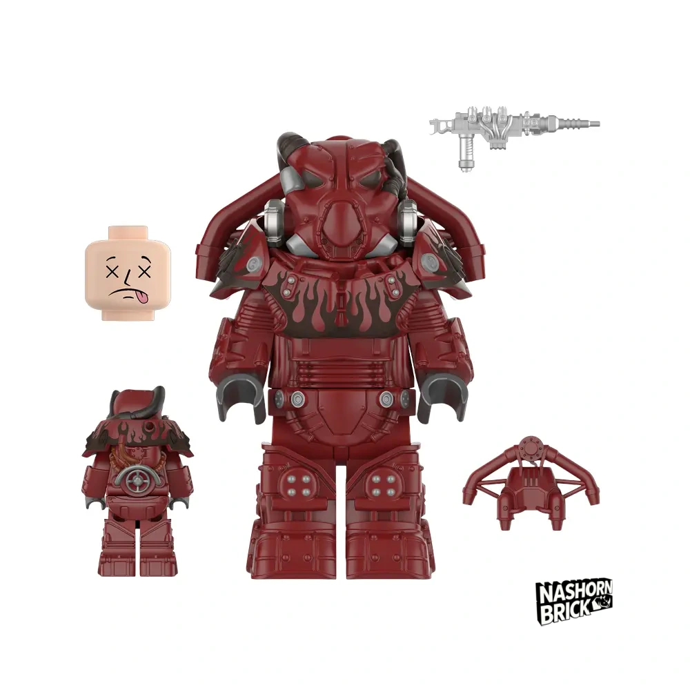 X-01 Power Armor (Hot Rod Flames) Minifigur - Fallout