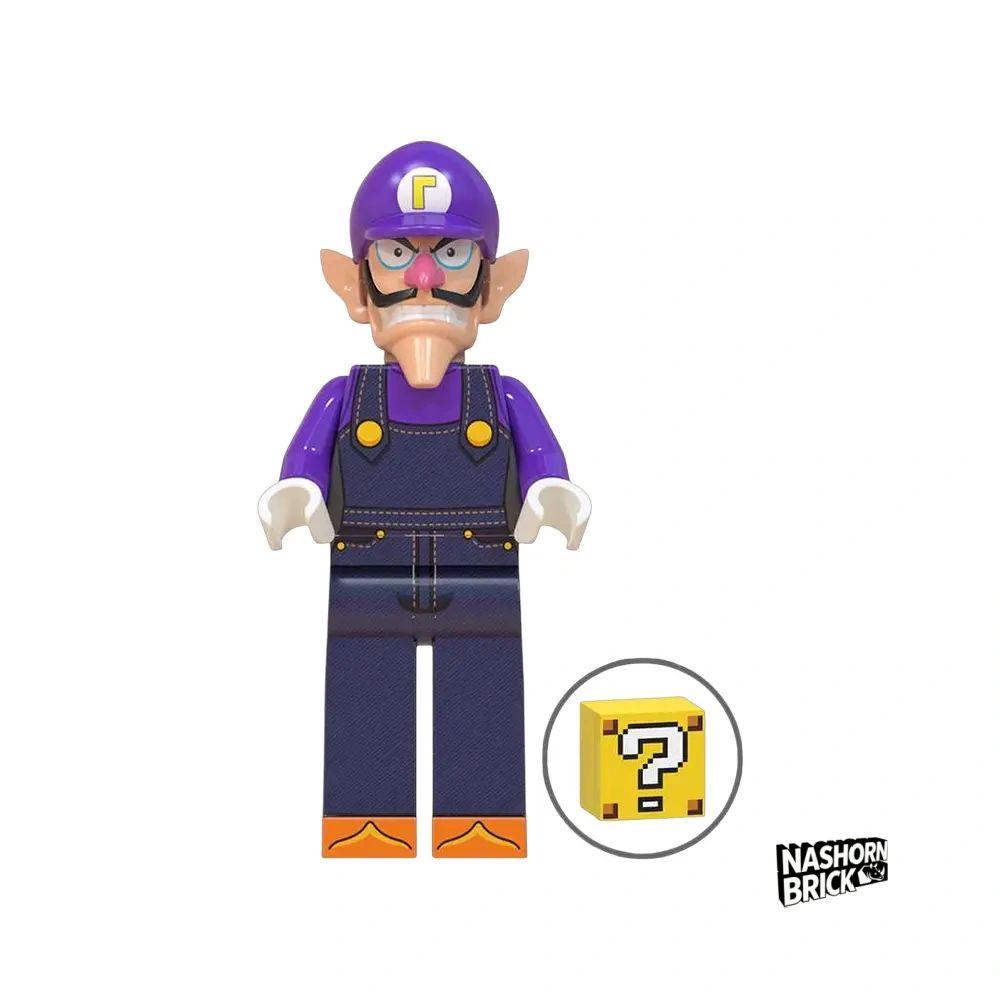 Waluigi Custom-Minifigur - Super Mario