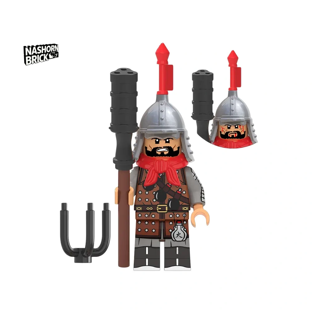 Medieval Ming Dynasty Soldier (Three-eyed Gun) Minifigur - Soldier