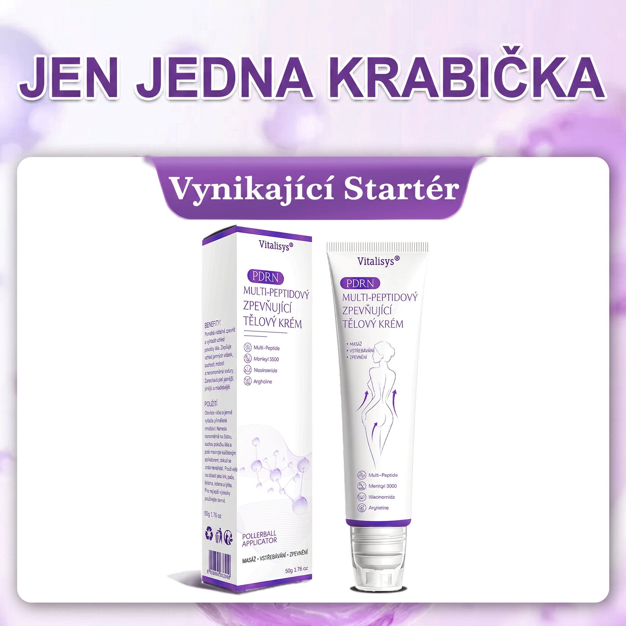 Oficiální obchod ✅ Vitalisys® PDRN vícepeptidový masážní tělový krém v kuličce ✨ – proti stárnutí, hydratační, zpevňující a liftingový efekt, podporuje regeneraci pleti, sjednocuje tón, redukuje nedokonalosti a zklidňuje citlivou pokožku 💎