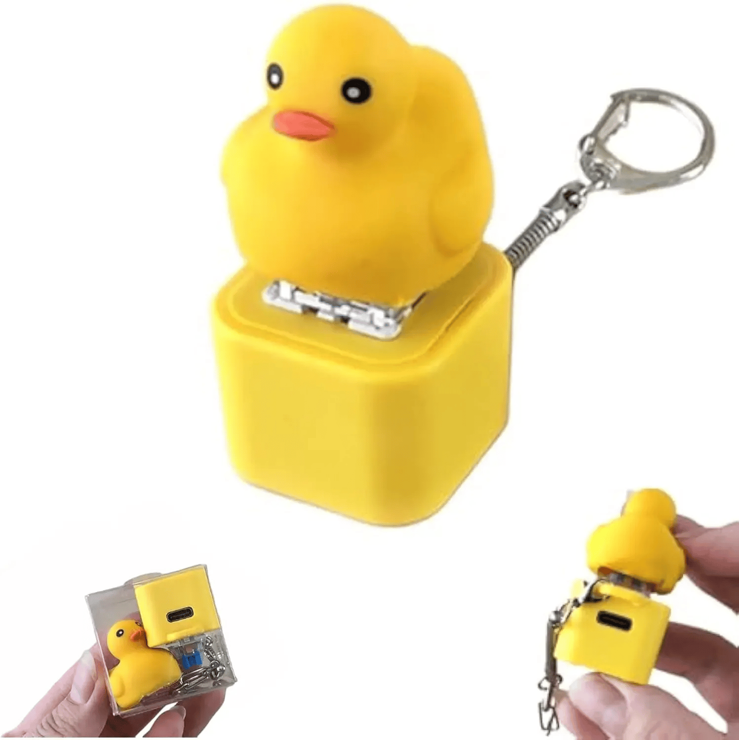 Békabrekegető Fidget Játék - Újratölthető békabrekegető kulcstartó, Békabrekegető stresszoldó színes fényekkel, szórakoztató és hordozható szorongásoldó játék
