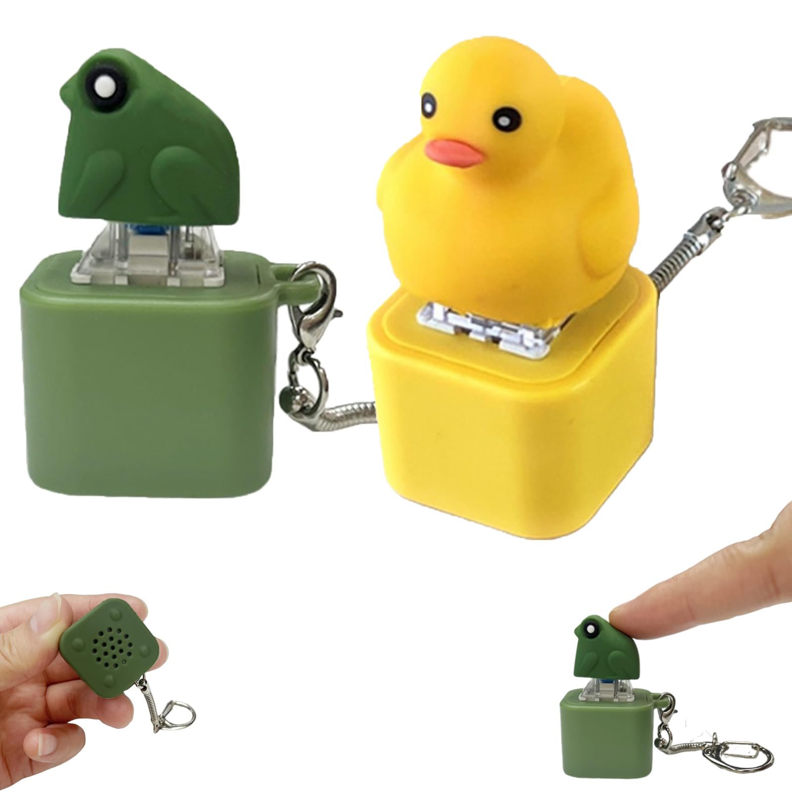 Békabrekegető Fidget Játék - Újratölthető békabrekegető kulcstartó, Békabrekegető stresszoldó színes fényekkel, szórakoztató és hordozható szorongásoldó játék