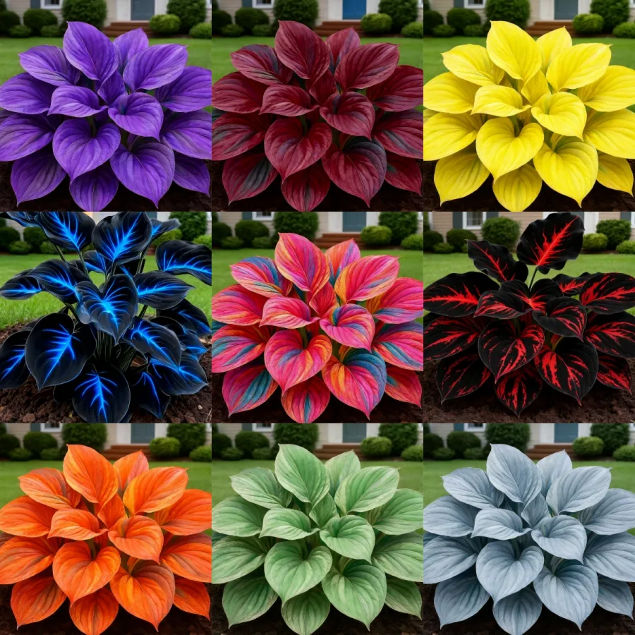 🌈🌸 Vzácná vícebarevná semena hosty – jedinečné panašované listy, které upoutají pohled 🌸