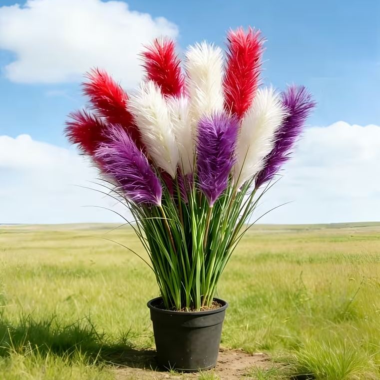 🌾Semena okrasné pampasové trávy ve směsi barev | Elegantní, vysoká a nadýchaná zahradní tráva