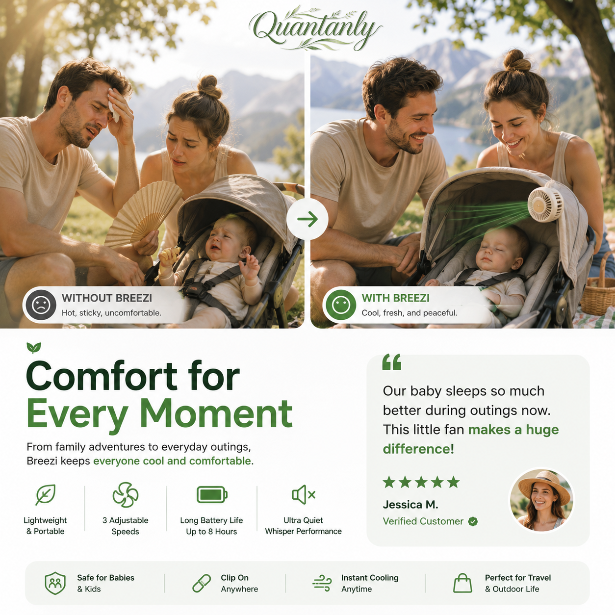 Quantanly™ Clip-On Mini Fan
