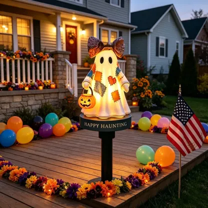 TODAY'S SPECIAL OFFER-50% OFF 🔥Lighted Vintage Patchwork Ghost Solar Garden Light