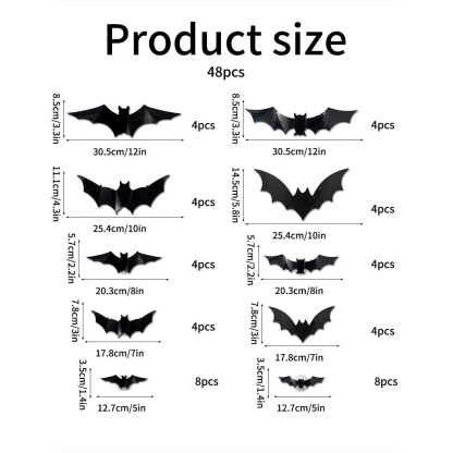 Halloween Decor Set - 3D Glowing Bat