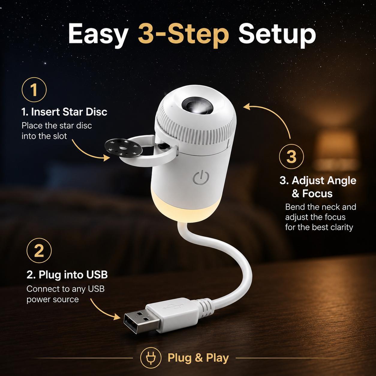 USB Starry Night Light