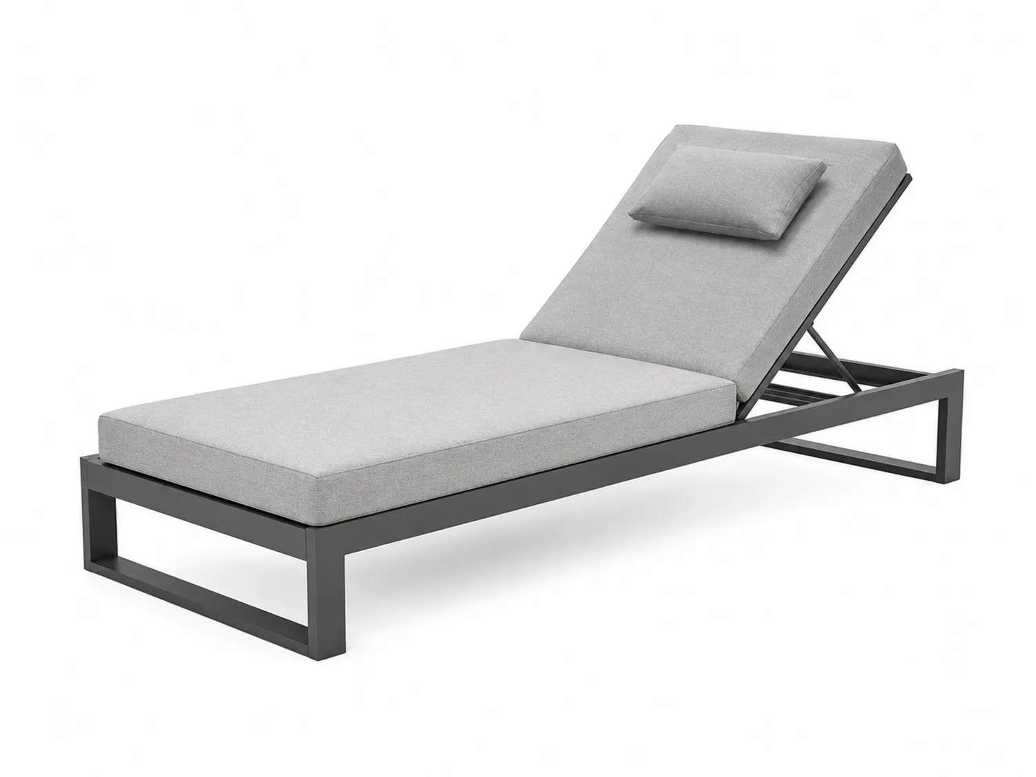 Grau Aluminium Outdoor Liegestuhl mit Polyester Polsterung-Belleatelierco