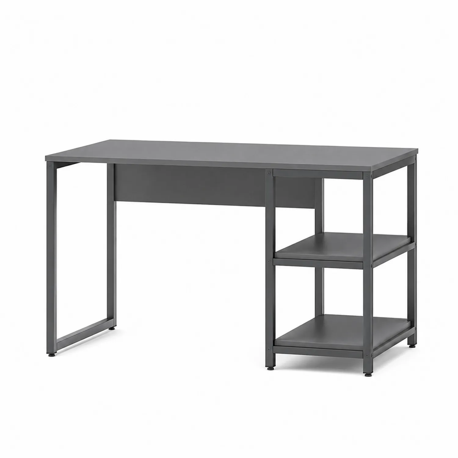 Metall Schreibtisch mit Regal Grau 120x60x75 cm-Belleatelierco