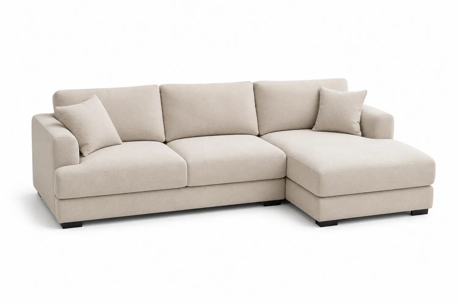 Ecksofa Beige Stoff L-Form 250x160 cm-Belleatelierco