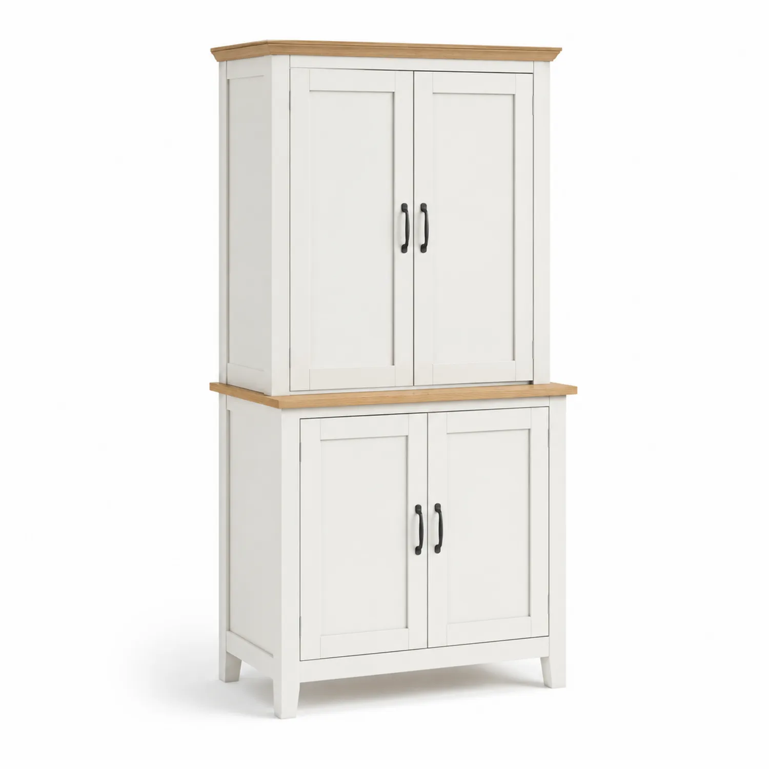 Schrank mit 4 Türen MDF Weiß/Eiche 180cm-Belleatelierco
