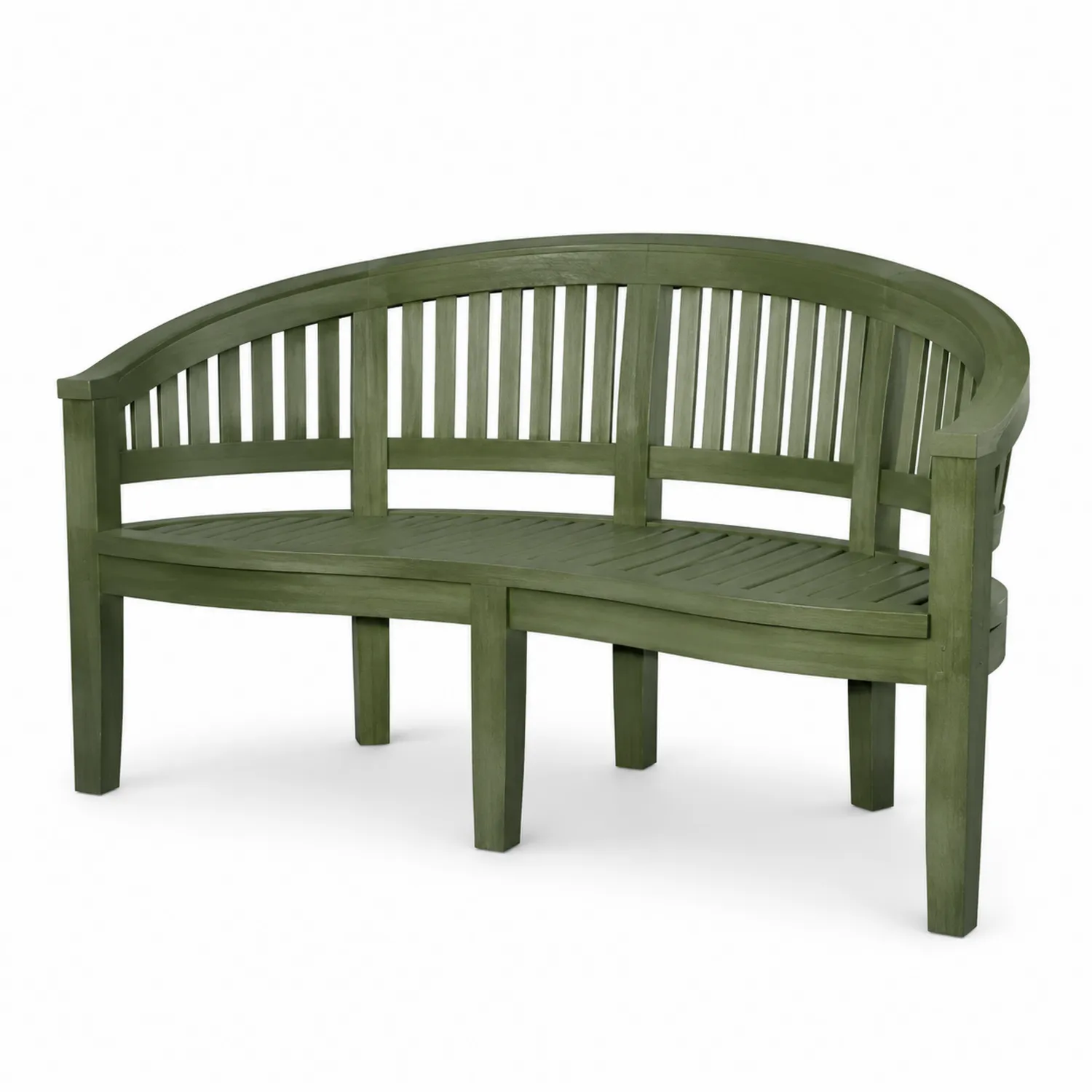 Gartenbank Halbkreis Eukalyptusholz Grün 140x55x85 cm-Belleatelierco