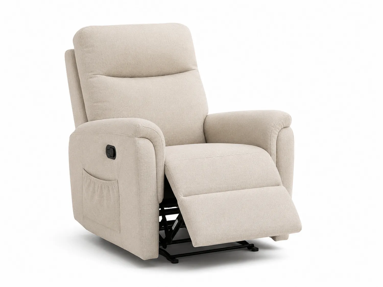 Liegesessel Beige Stoff Metallrahmen-Belleatelierco