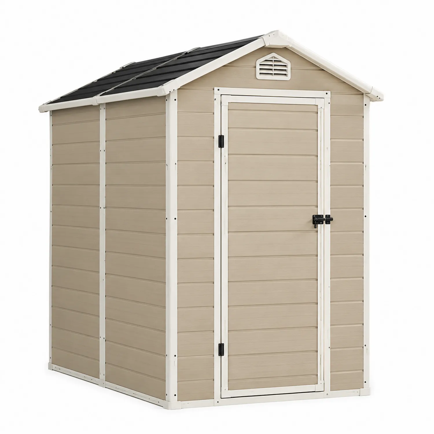 Gartenhaus aus Polypropylen Beige mit Tür und Belüftung-Belleatelierco