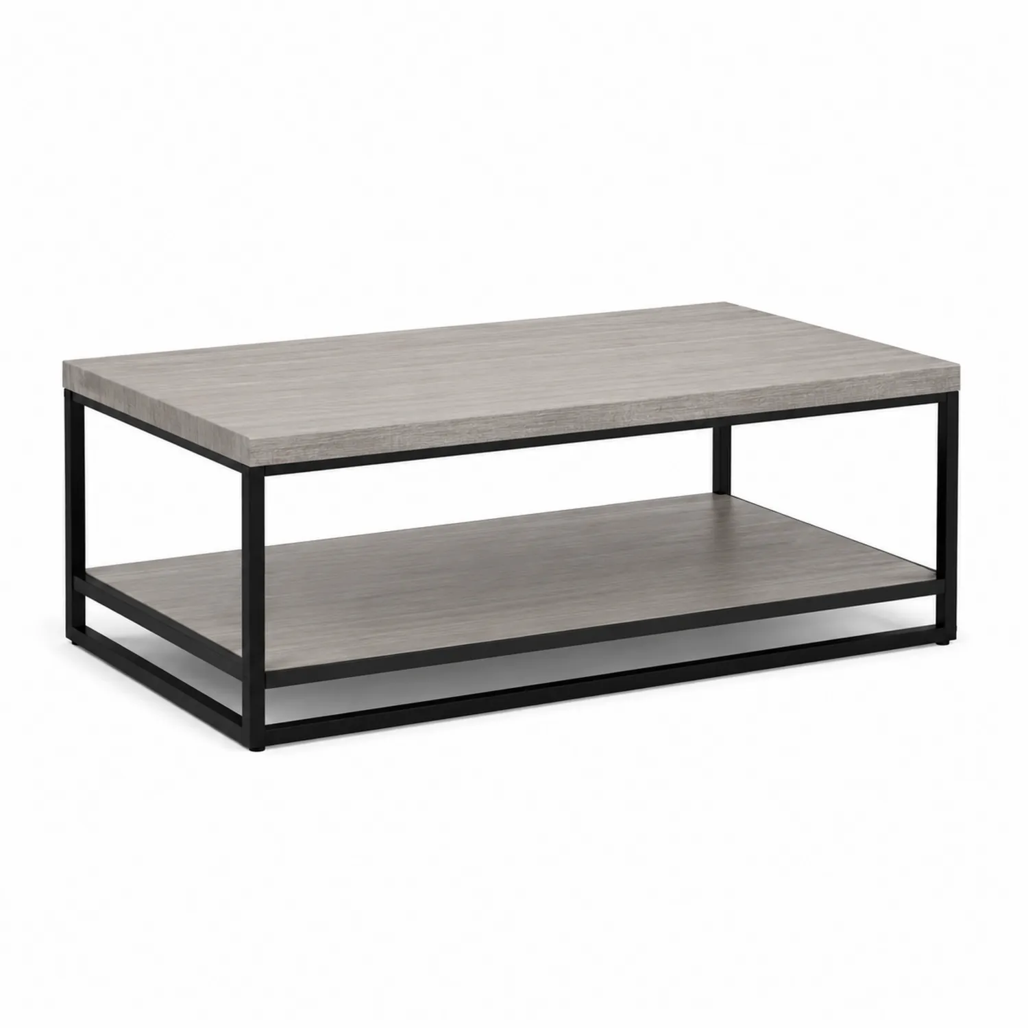 Rechteckiger Couchtisch Metall Holzwerkstoff 110x60x42cm-Belleatelierco
