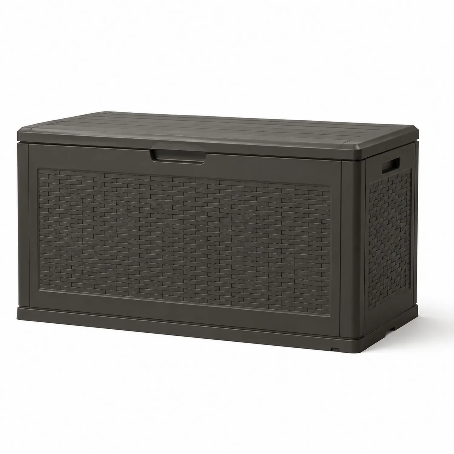 Aufbewahrungsbox Dunkelgrau Rattanoptik Kunststoff 120x45x60 cm-Belleatelierco