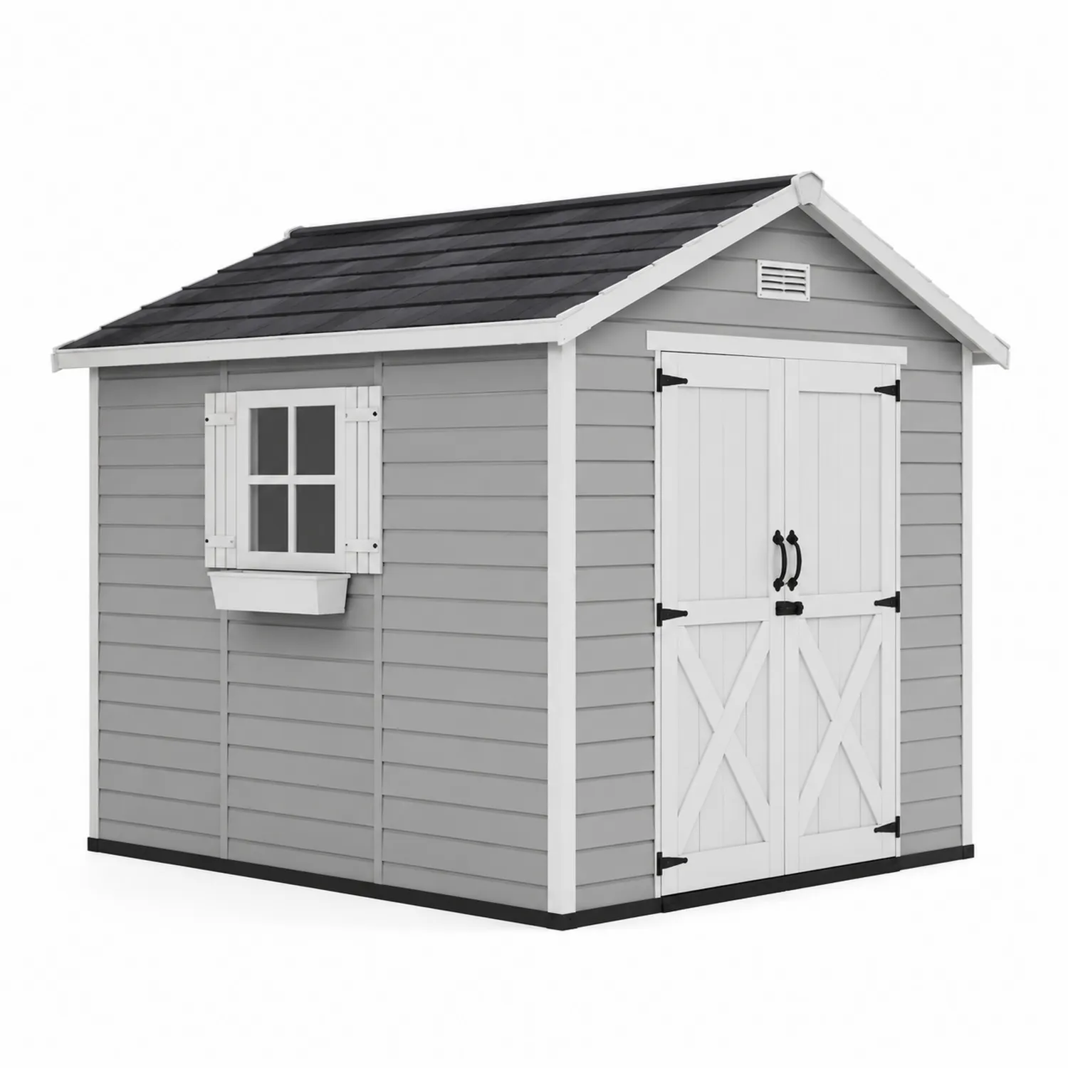 Gartenschuppen aus PVC mit Doppeltür und Fenster 246x228x252 cm-Belleatelierco