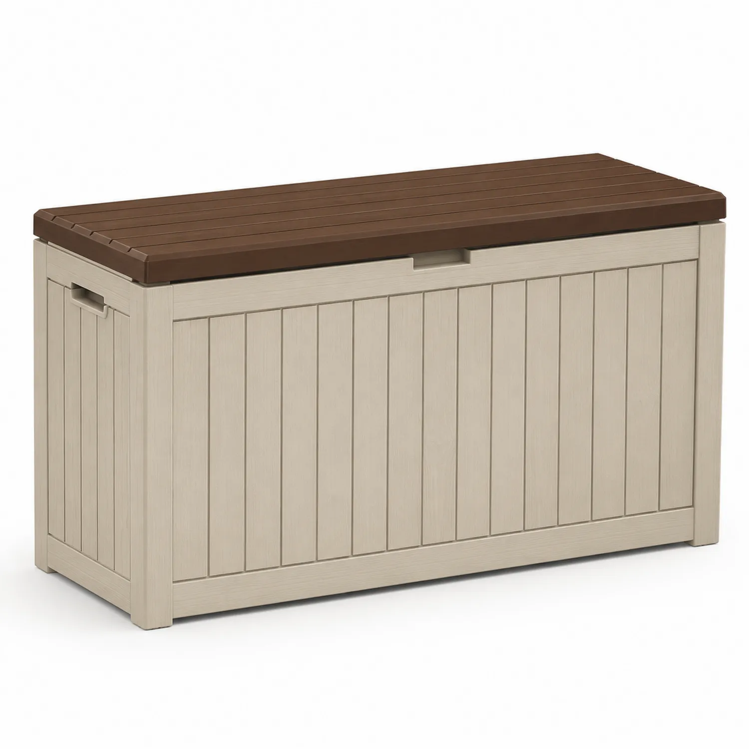 Aufbewahrungsbox Kunststoff Beige/Braun 120L-Belleatelierco