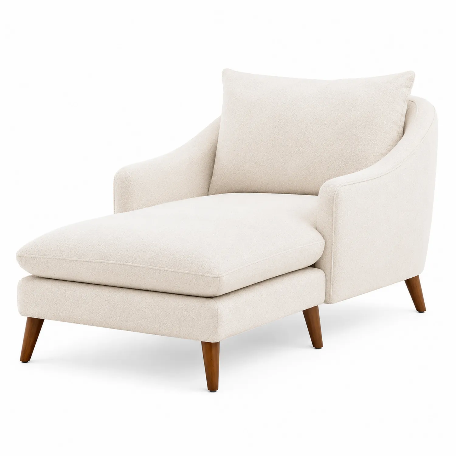 Chaiselongue Beige Polyester Hartholzbeine-Belleatelierco