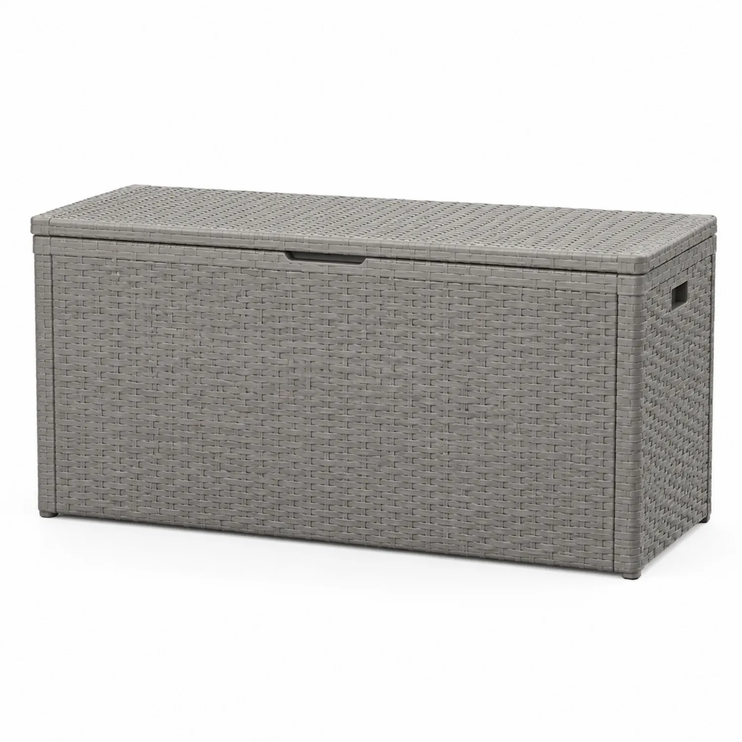 Graue Kunststoff-Aufbewahrungsbox in Rattan-Optik 120x56x63 cm-Belleatelierco
