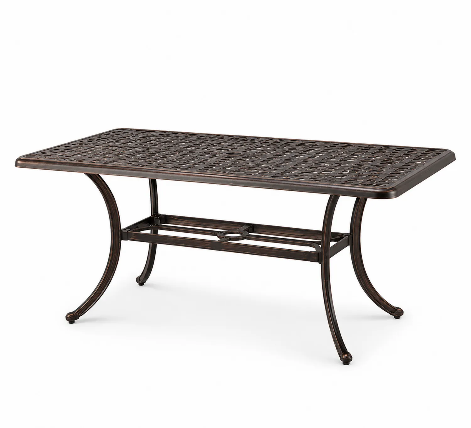 Rechteckiger Gartentisch aus Aluminium in Bronze-Belleatelierco