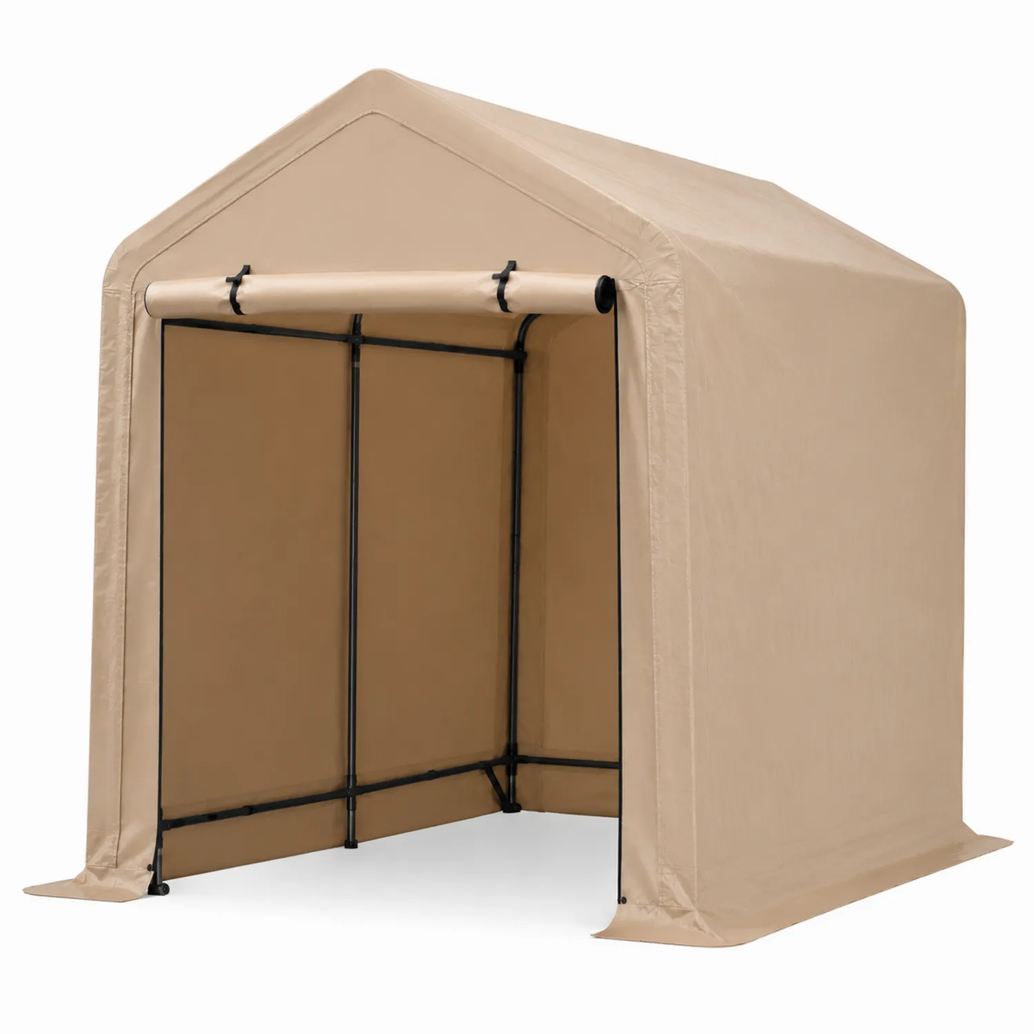 Carport Zelt Stahlrahmen Polyethylen 300x150x200 cm Beige-Belleatelierco