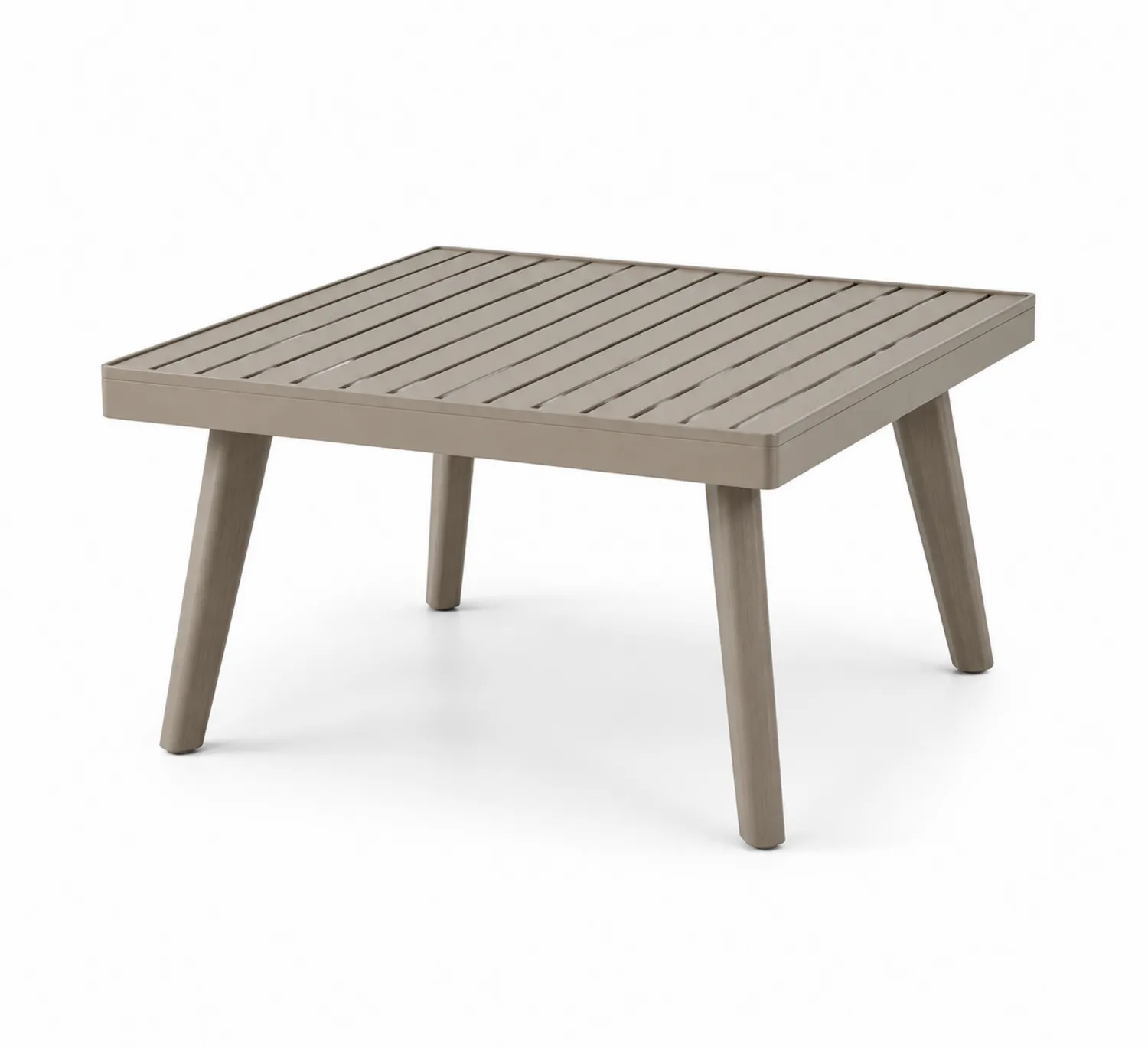 Quadratischer Aluminium-Gartentisch Taupe-Belleatelierco