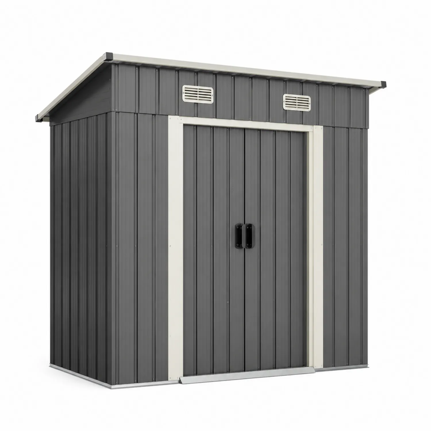 Metall Lagerhütte Grau 143 x 89 x 186 cm-Belleatelierco