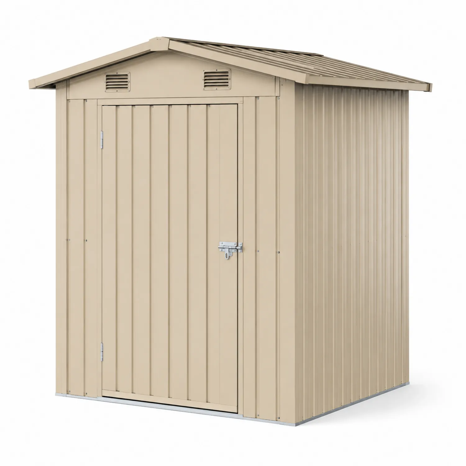 Metallschuppen Gartenhaus aus verzinktem Stahl Beige 210 x 132 x 186 cm-Belleatelierco