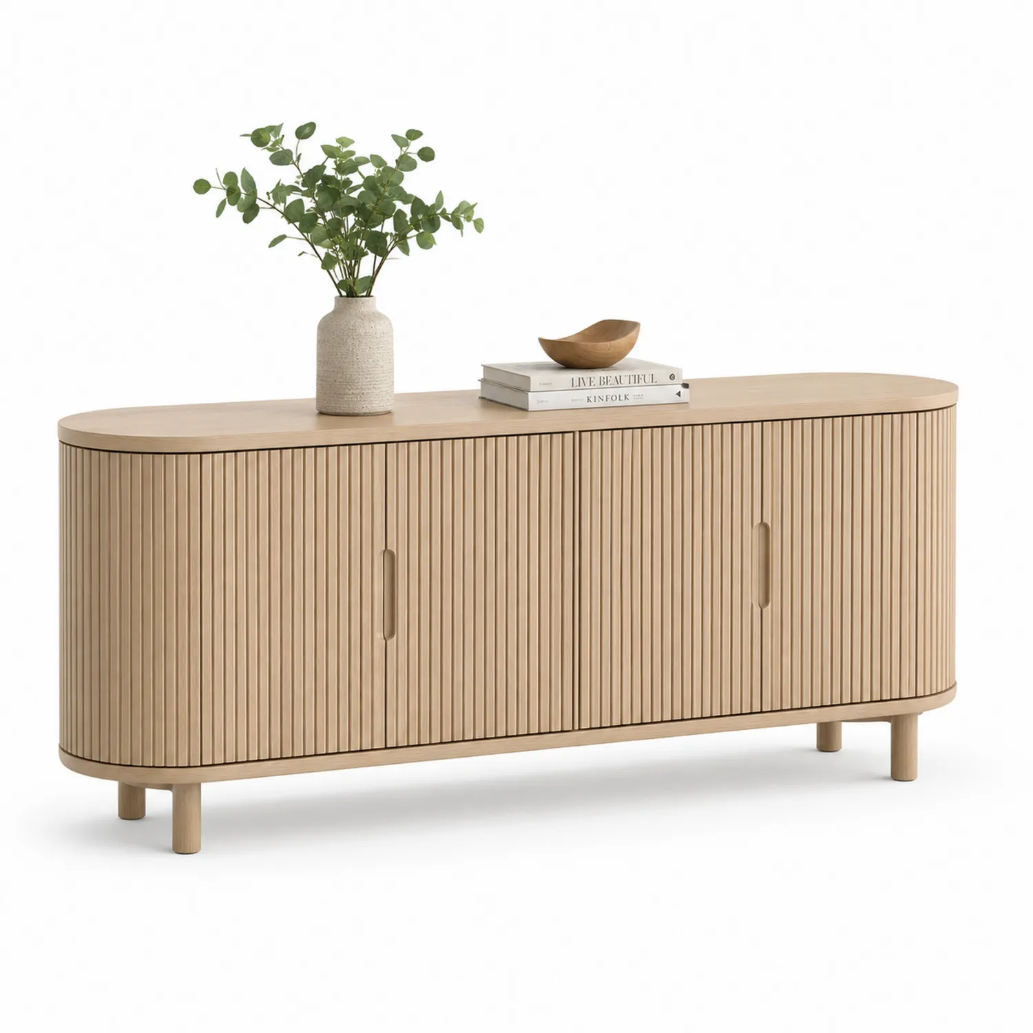 Sideboard Holz Oval 150cm-Belleatelierco
