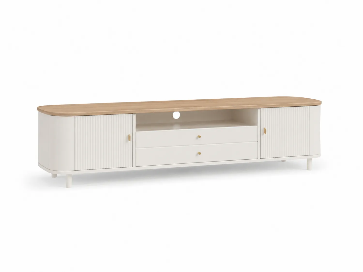MDF TV-Lowboard mit Schubladen und Türen 180cm-Belleatelierco