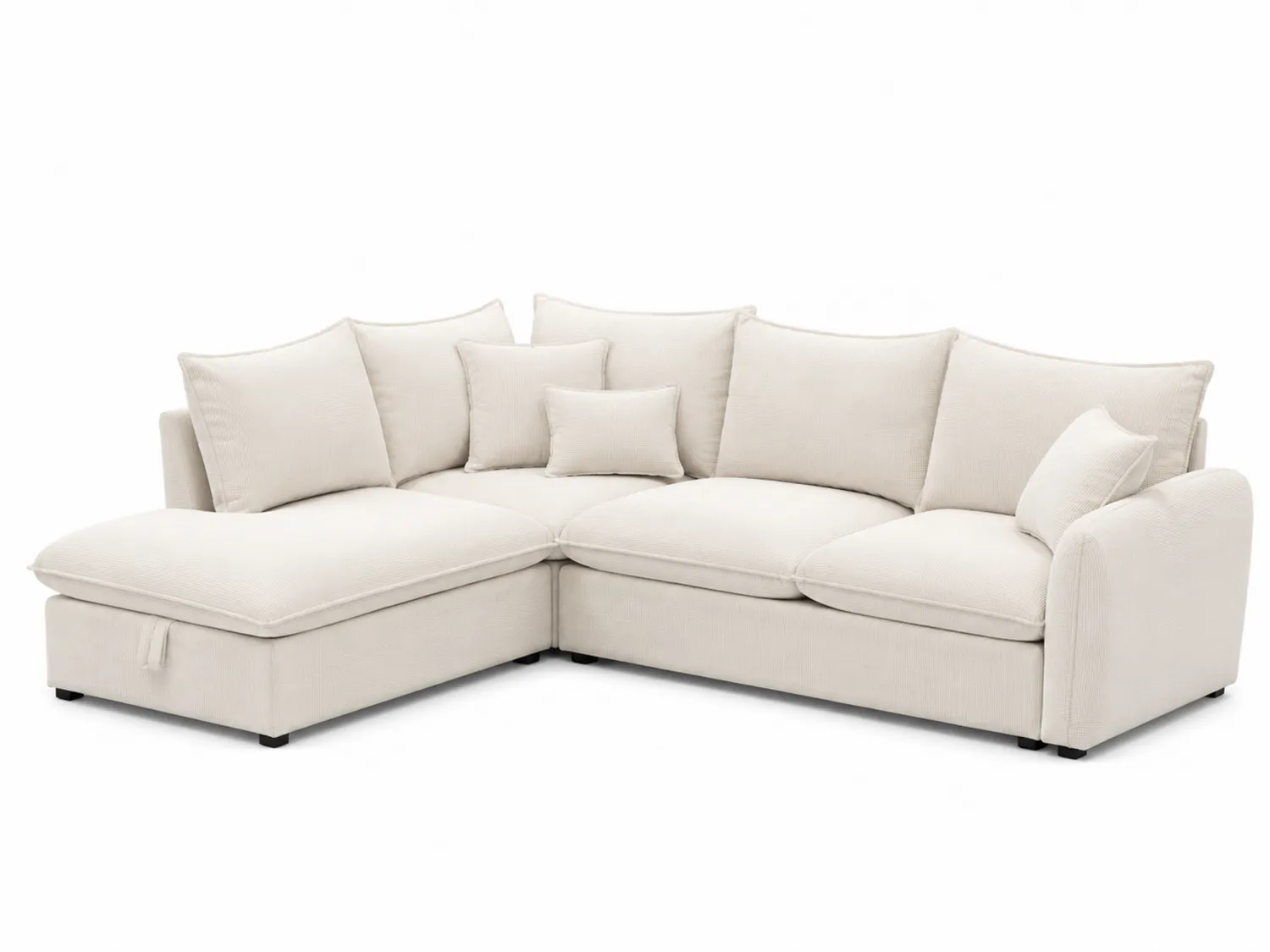 Ecksofa Beige Baumwolle 300x200x85 cm-Belleatelierco
