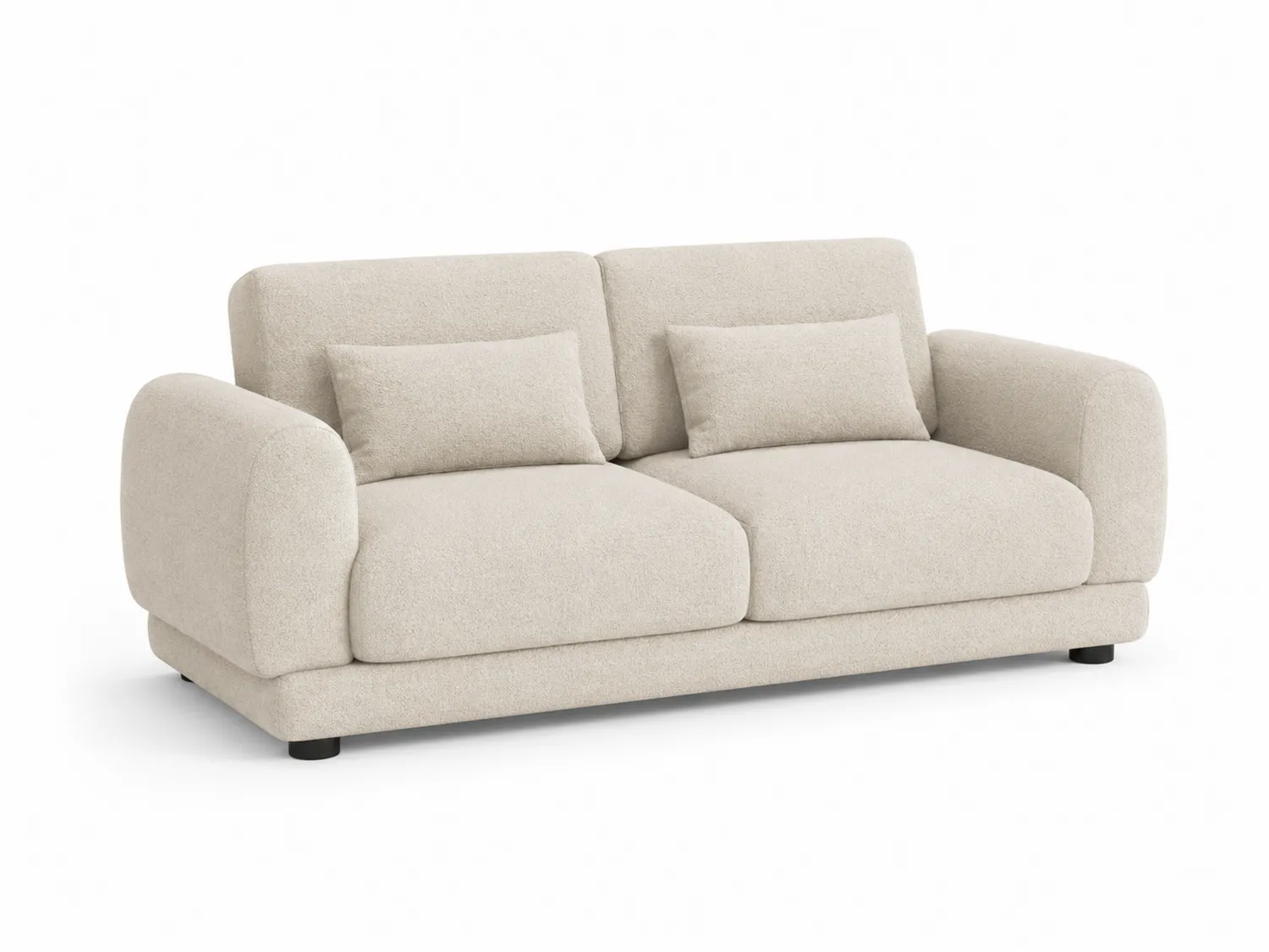 Zweisitzer Sofa Beige Textil 150x85x75 cm-Belleatelierco