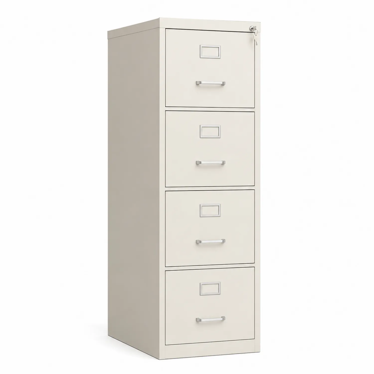 Metall Aktenschrank Stahl Creme 4 Schubladen 132 cm-Belleatelierco