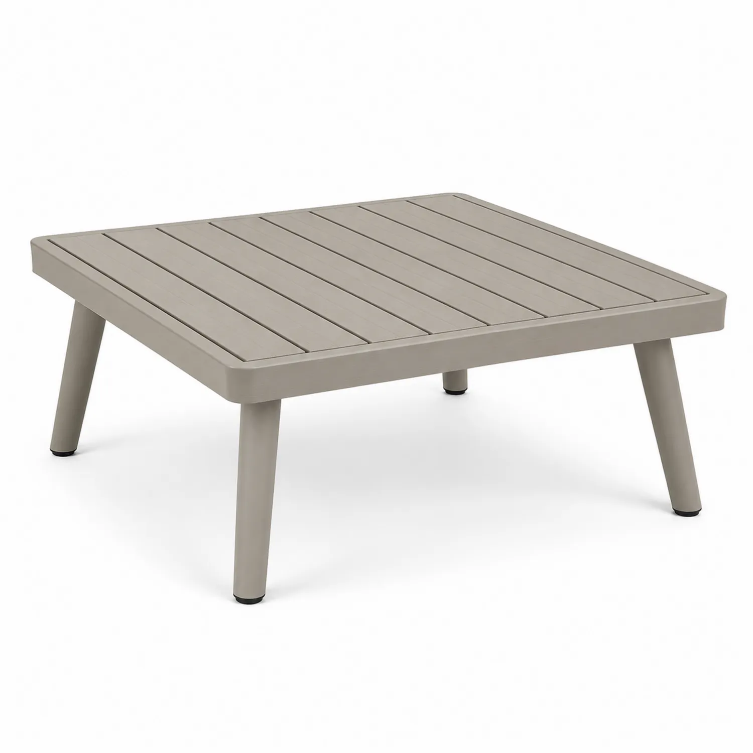 Quadratischer Beistelltisch Kunststoff Hellgrau 80x80x40cm-Belleatelierco